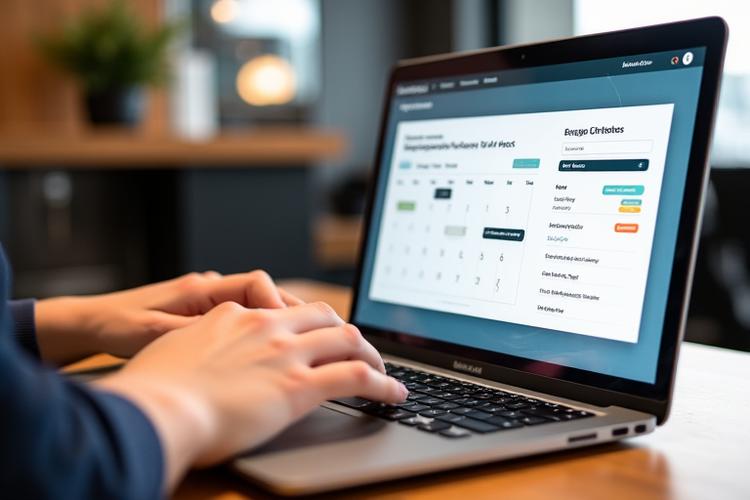 노트북 화면에 마이아로마카페의 온라인 예약 시스템이 보이는 모습