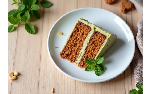 식물성 재료로 만든 비건 케이크와 글루텐프리 쿠키가 건강한 느낌으로 나열된 모습