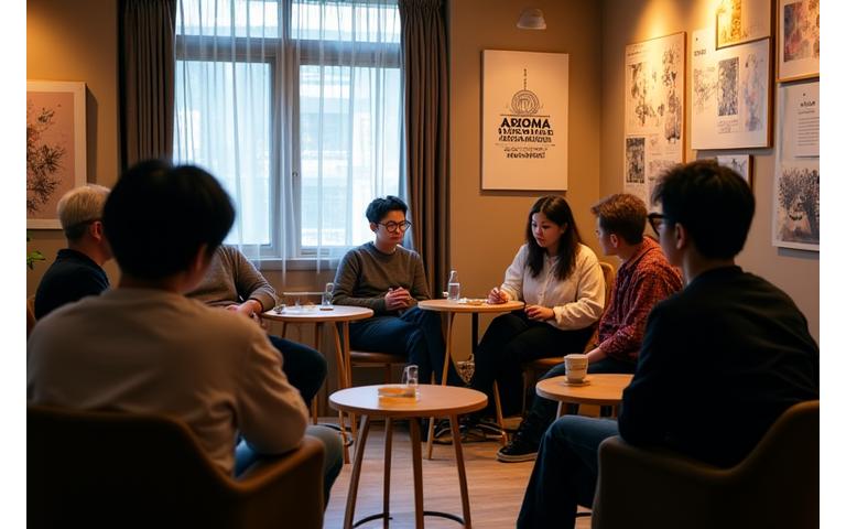 카페에서 진행되는 작가와의 아트 토크