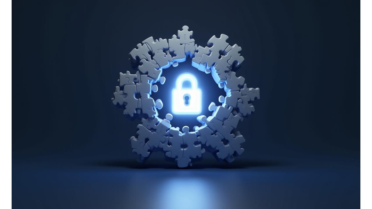 보안 잠금 아이콘과 데이터 보호를 상징하는 그래픽