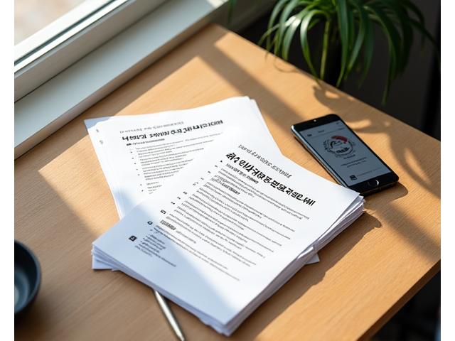 스마트폰 화면에 표시된 서비스 이용 약관과 서류철